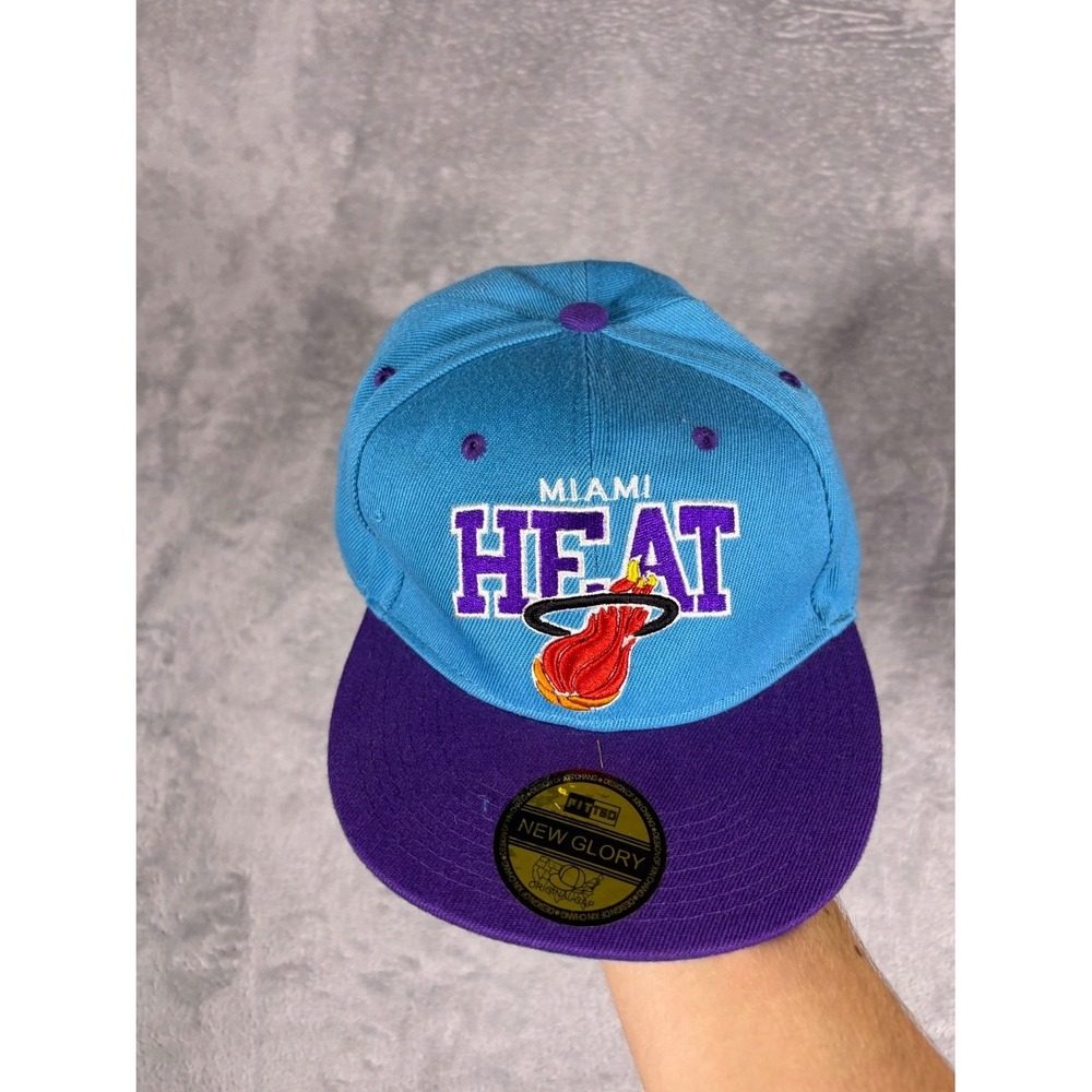 Mitchell & Ness Miami Heat Snapback Hat Basketball Mens OS Blue